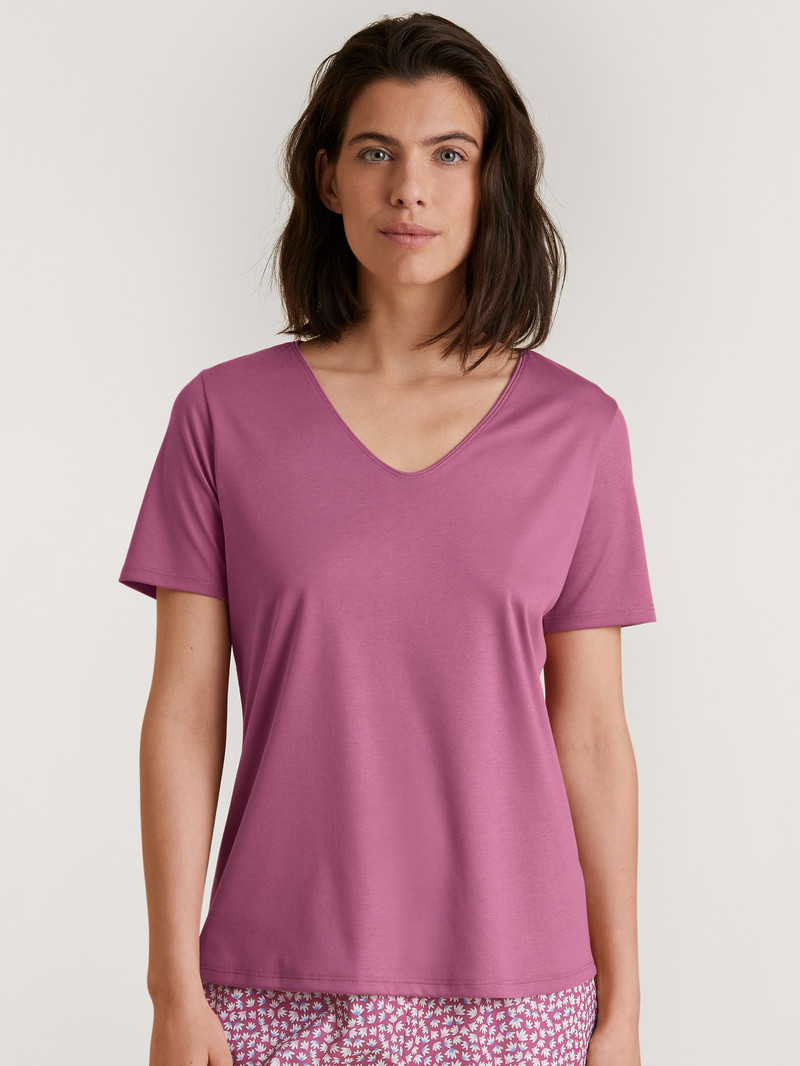 Loungewear Calida Favourites Harmony V-shirt Rouge Femme | TZO-8992728