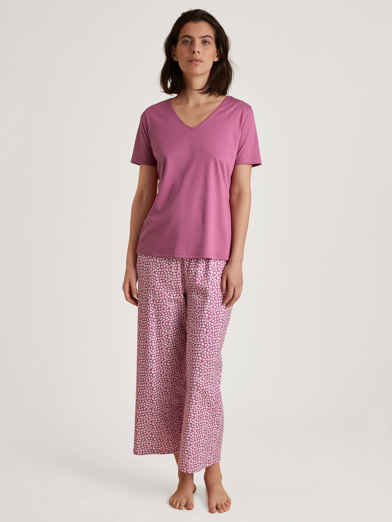 Loungewear Calida Favourites Harmony V-shirt Rouge Femme | TZO-8992728