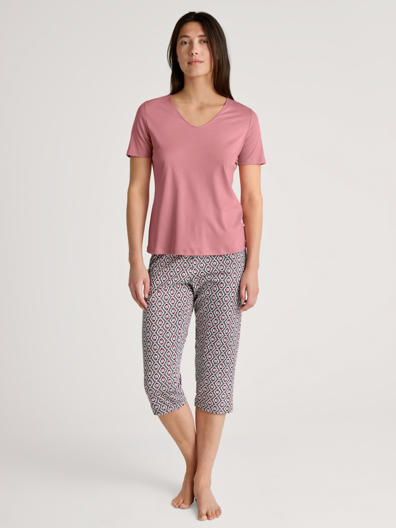 Loungewear Calida Favourites Ground V-shirt Fleur Femme | BZJ-6176438