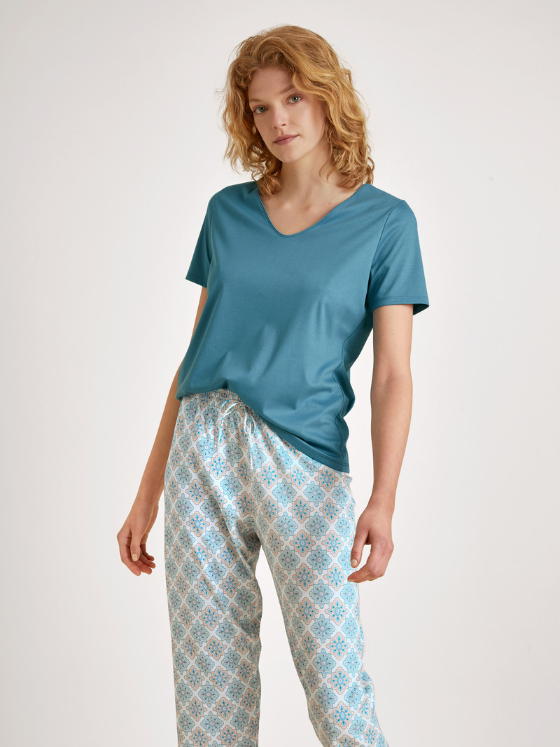 Loungewear Calida Favourites Balance V-shirt Bleu Femme | VKT-5434992