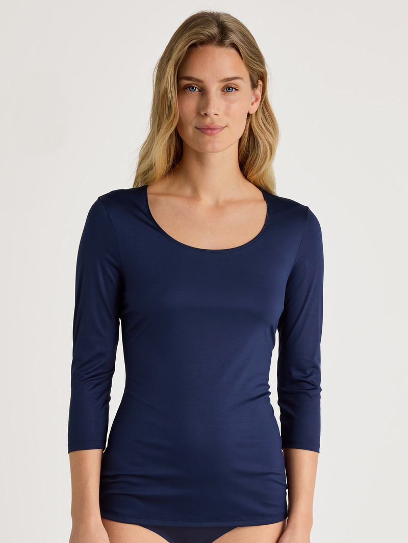 Sous Vêtement Calida Special Shirt 3/4 Sleeve Bleu Femme | LBI-2731287