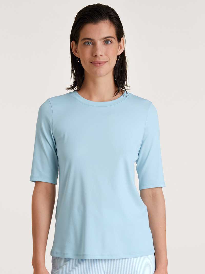 Loungewear Calida Amalfi Journey Shirt Short Sleeve Bleu Femme | EHA-1601970