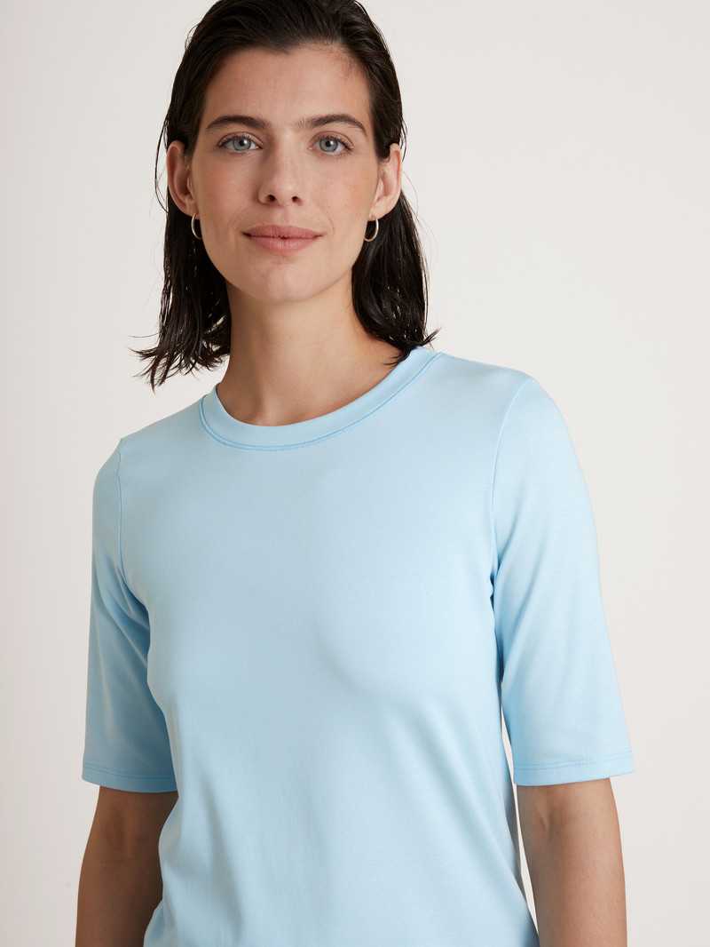 Loungewear Calida Amalfi Journey Shirt Short Sleeve Bleu Femme | EHA-1601970