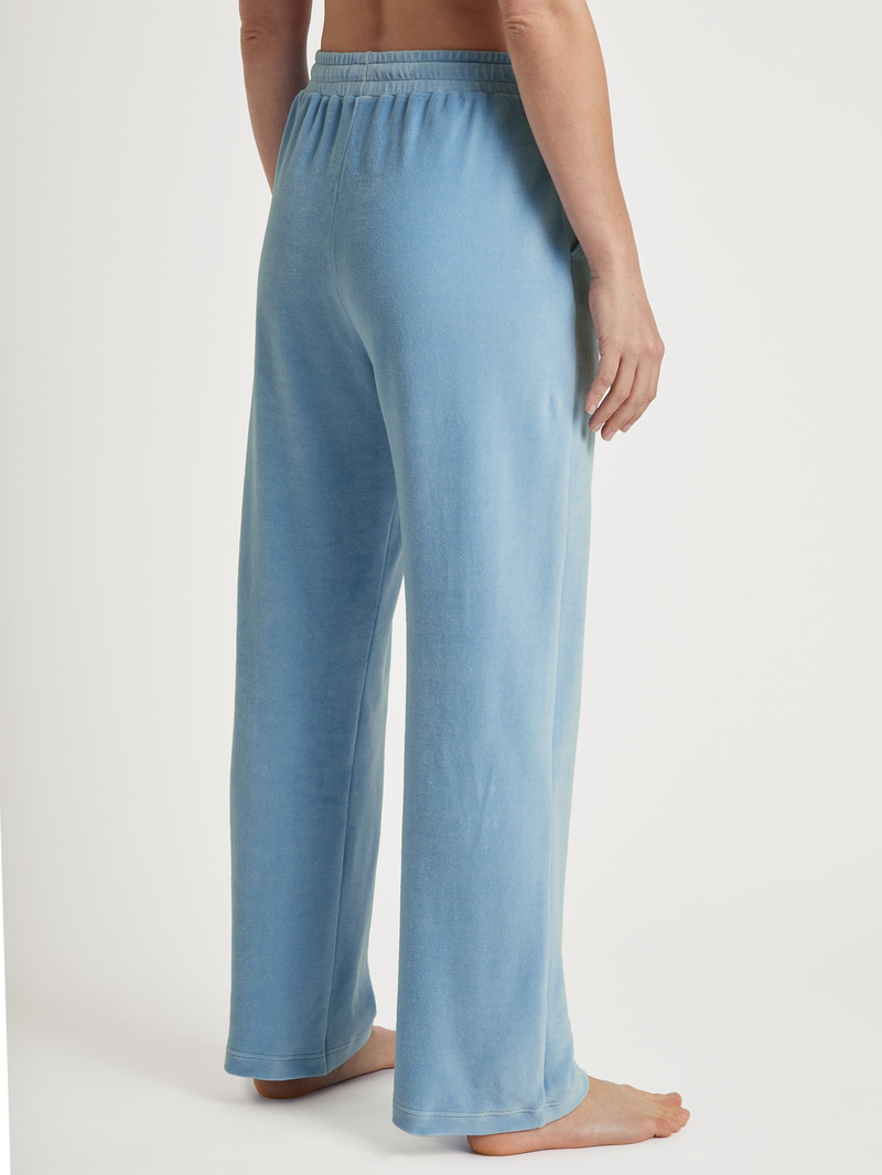 Loungewear Calida Lounge Velours Velour Pants Endless Sky Femme | GJZ-0946693