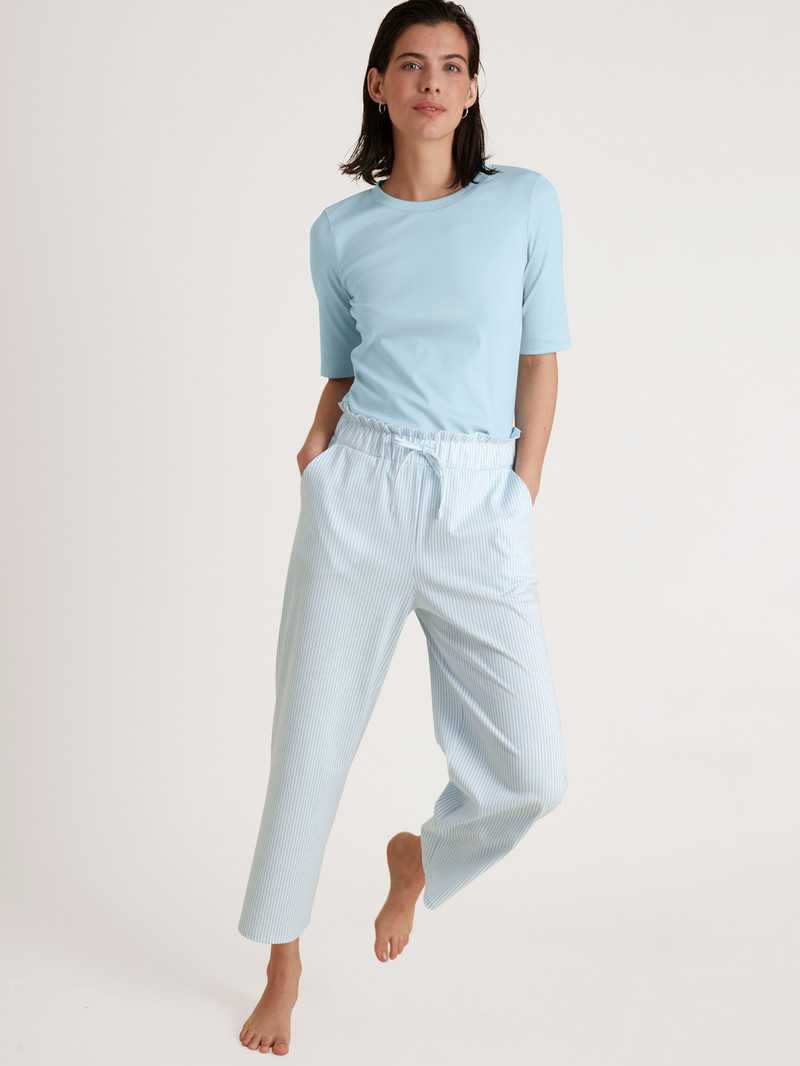 Loungewear Calida Amalfi Journey Shirt Short Sleeve Bleu Femme | EHA-1601970