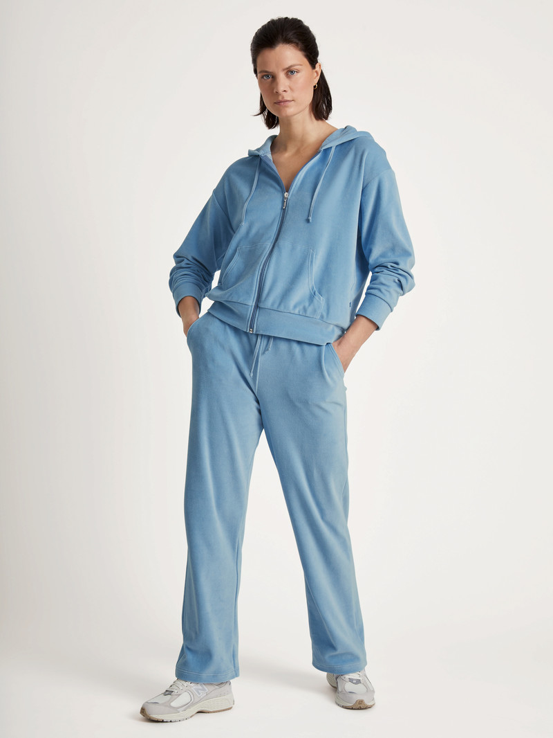 Loungewear Calida Lounge Velours Velour Pants Endless Sky Femme | GJZ-0946693