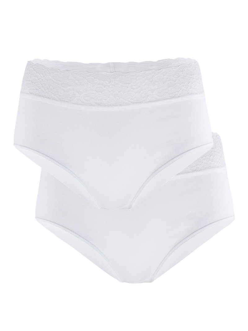 Sous Vêtement Calida Iconics Midi-brief, 2er-pack Weiss Femme | XMJ-4379176