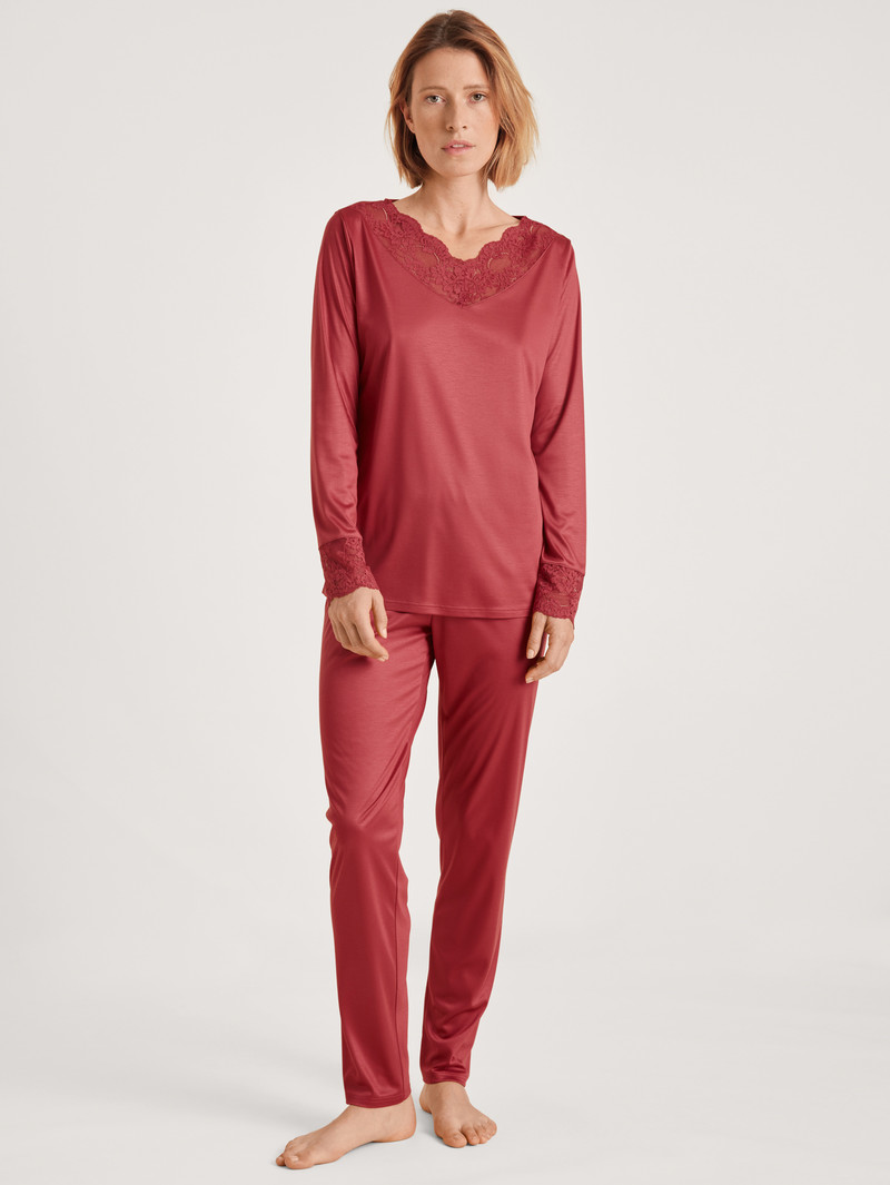 Vêtement De Nuit Calida Glamorous Nights Pyjama Rouge Femme | QYA-5246623