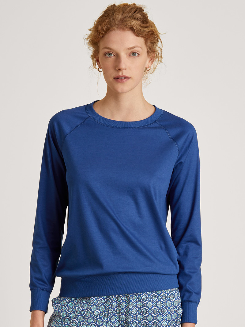 Loungewear Calida Favourites Energy Shirt Long Sleeve Bleu Femme | JLM-7380398