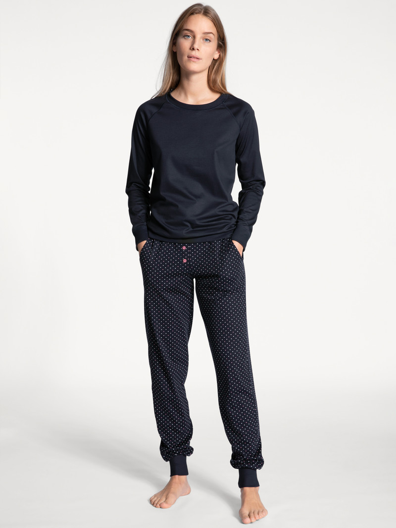 Loungewear Calida Favourites Dreams Shirt Long Sleeve Noir Bleu Femme | JJE-6752525