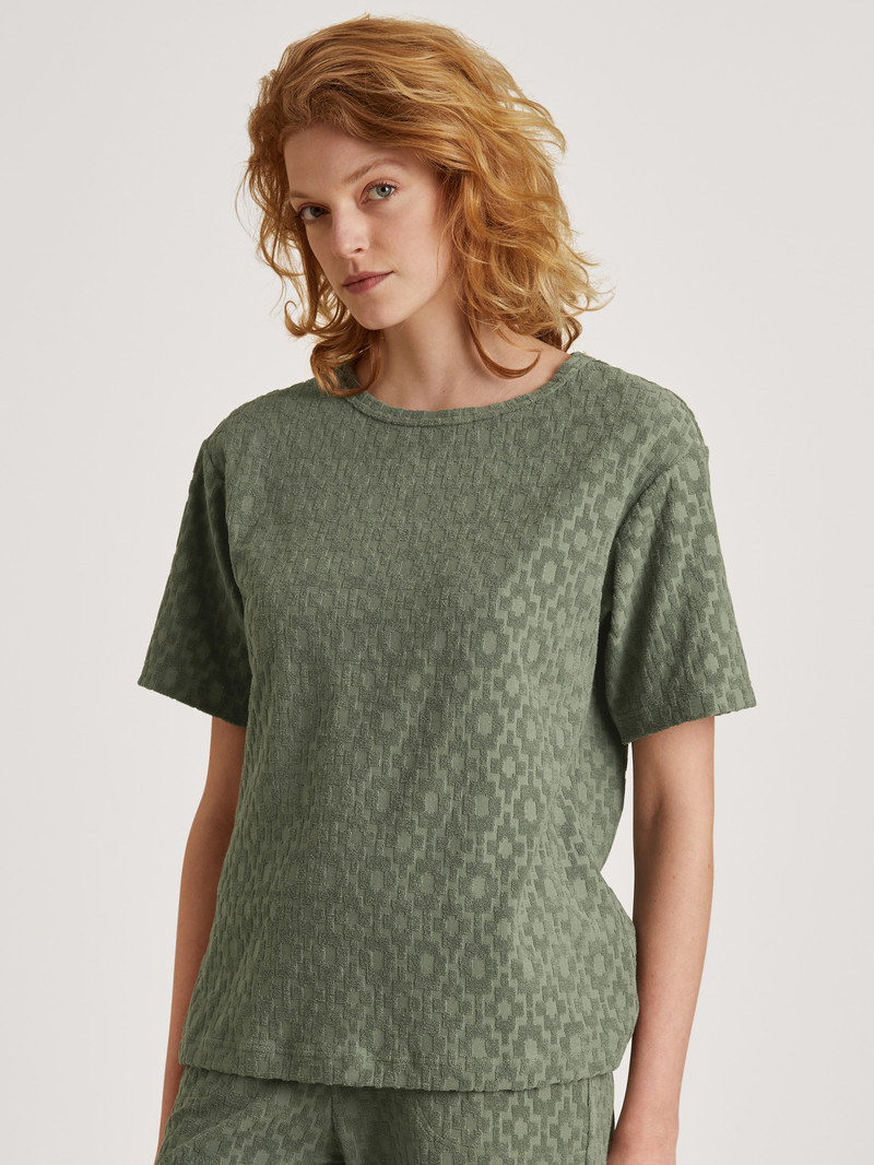 Loungewear Calida Lounge Healing Shirt Short Sleeve Vert Femme | DTS-5177273