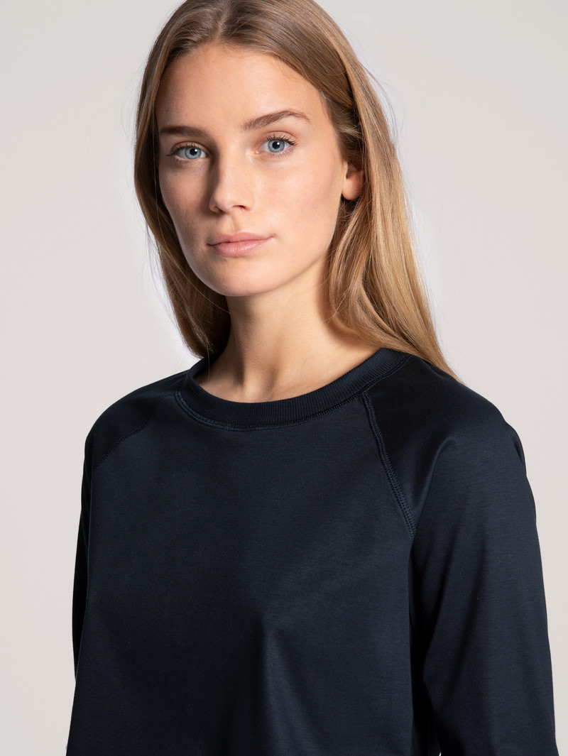 Loungewear Calida Favourites Dreams Shirt Long Sleeve Noir Bleu Femme | JJE-6752525