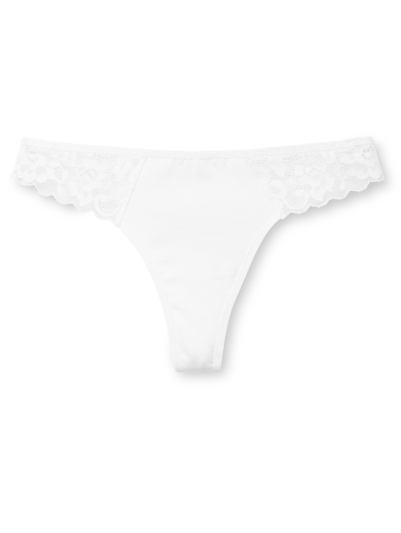 Sous Vêtement Calida Natural Comfort Lace String Weiss Femme | VAQ-2716243