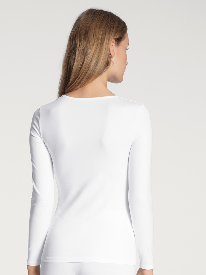 Sous Vêtement Calida Natural Comfort Shirt Long Sleeve Weiss Femme | BMA-9990806