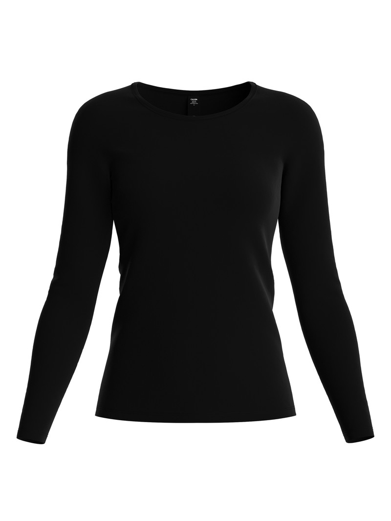 Sous Vêtement Calida Natural Comfort Shirt Long Sleeve Schwarz Femme | PIN-8711918