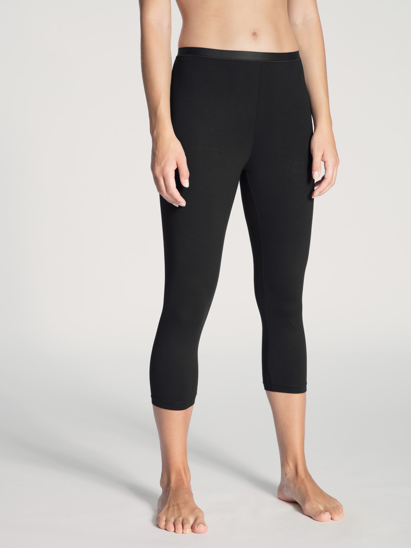 Loungewear Calida Natural Comfort 3/4 Leggings Schwarz Femme | EVP-1934414