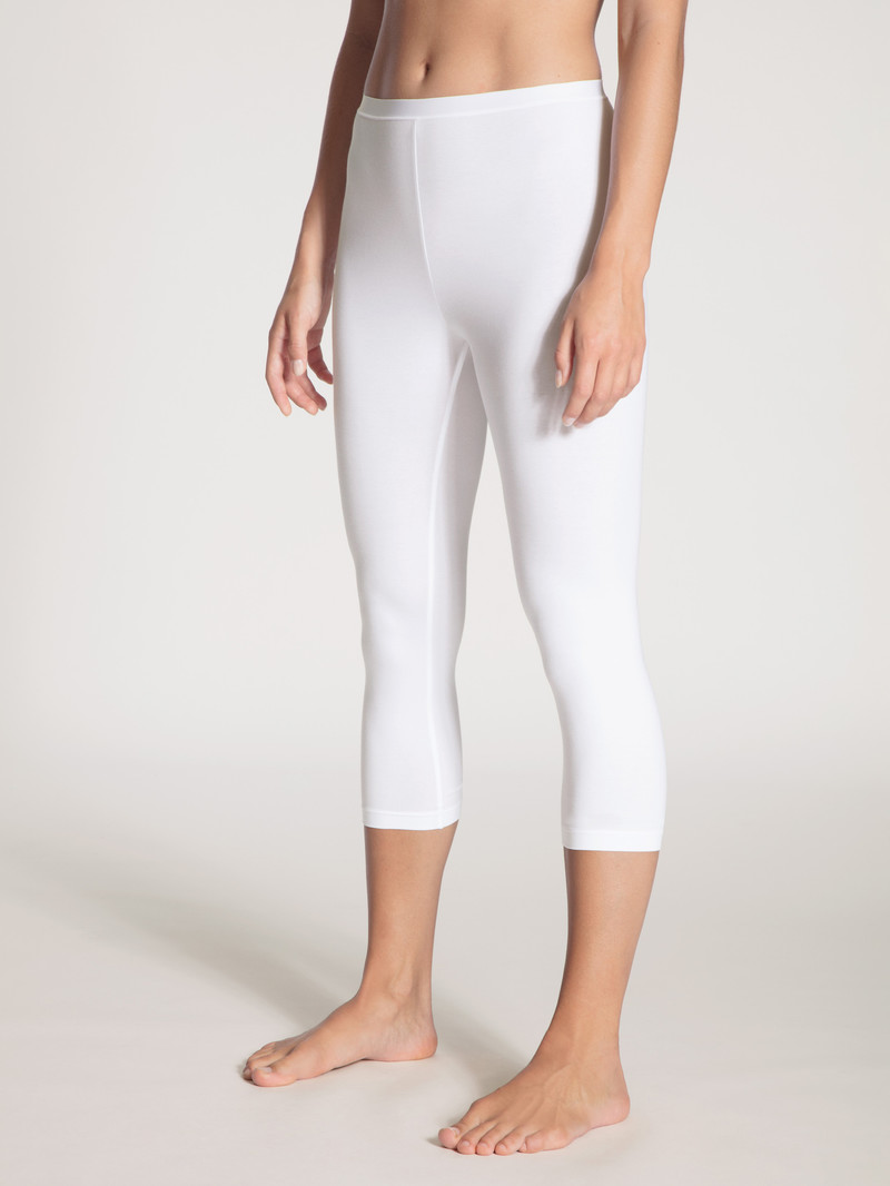 Loungewear Calida Natural Comfort 3/4 Leggings Weiss Femme | QZB-7962668