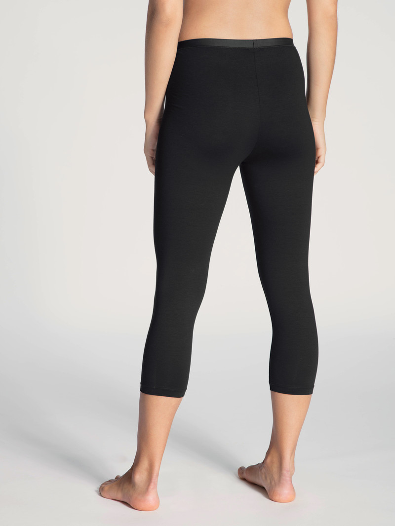 Loungewear Calida Natural Comfort 3/4 Leggings Schwarz Femme | EVP-1934414