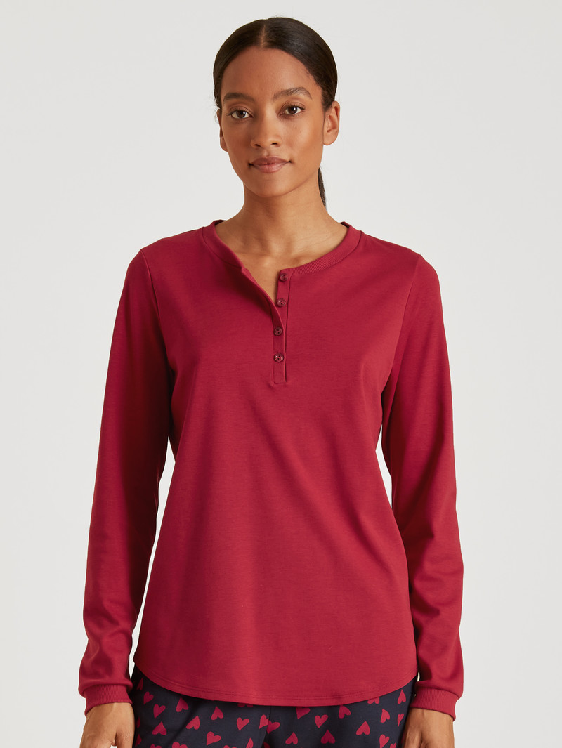 Loungewear Calida Favourites Holidays Shirt Long-sleeve Rouge Femme | VRK-3436192