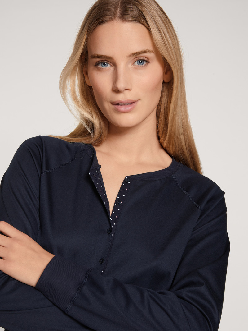 Loungewear Calida Favourites Dreams Loungedress Noir Bleu Femme | MKK-2494670