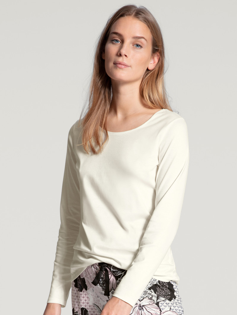 Loungewear Calida Favourites Dreams Shirt Long Sleeve Blanche Femme | WDT-5183977