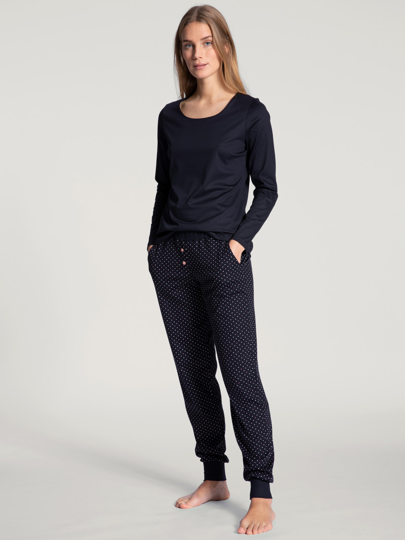 Loungewear Calida Favourites Dreams Shirt Long Sleeve Noir Bleu Femme | OIS-4698283