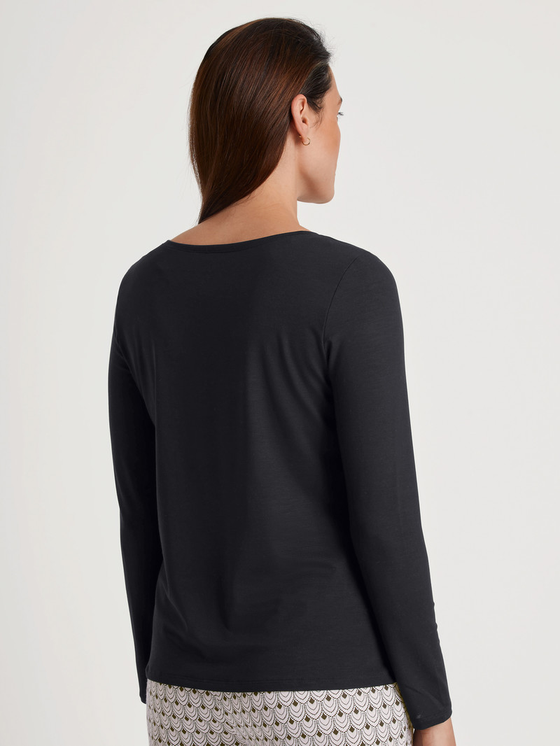 Loungewear Calida Favourites Seduction Shirt Long Sleeve Schwarz Femme | TMY-8070079