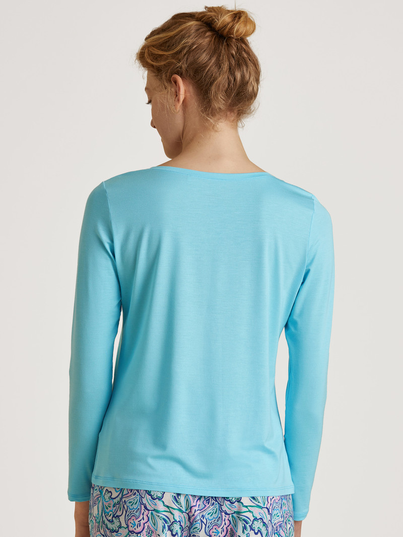 Loungewear Calida Favourites Energy Shirt Long Sleeve Bleu Femme | SDB-2845135