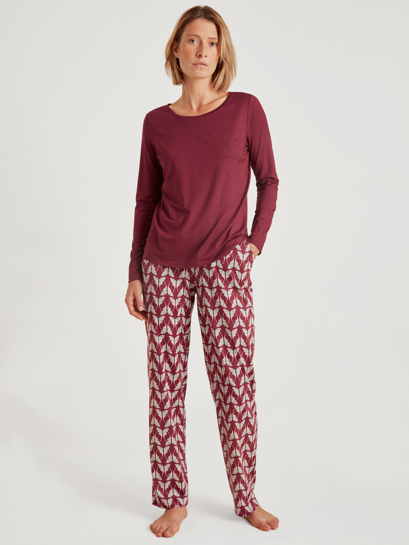 Loungewear Calida Favourites Butterfly Shirt Long Sleeve Rouge Femme | GRR-9028110