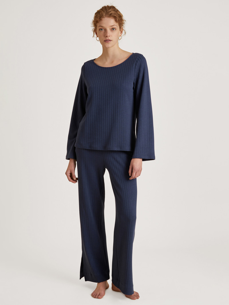 Loungewear Calida Lounge Harmony Sweatshirt Bleu Foncé Femme | JTJ-0145245