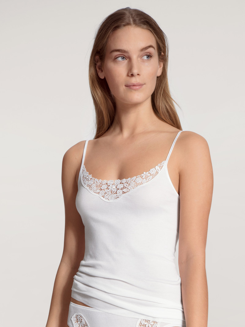 Sous Vêtement Calida Feminin Sense Spaghetti Top Weiss Femme | LUW-6790176