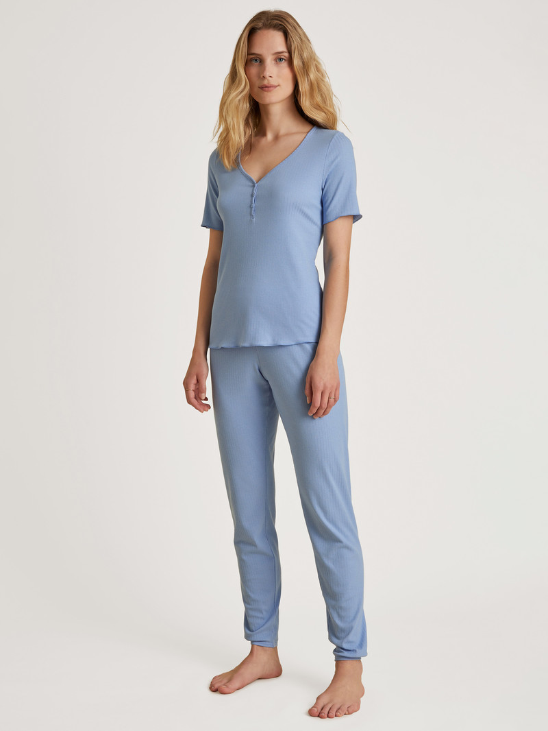 Loungewear Calida Favourites Harmony Shirt Short Sleeve Bleu Femme | MIV-2663370