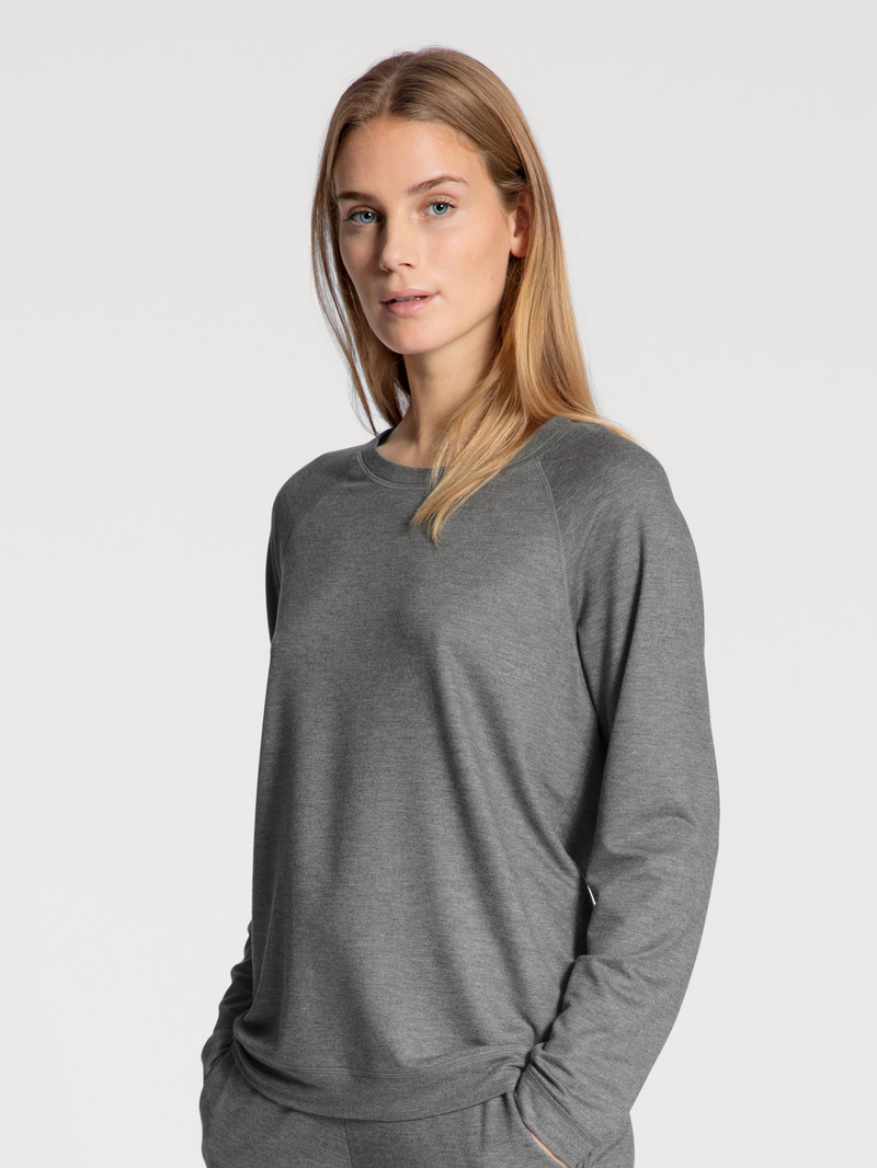 Loungewear Calida Favourites Lounge Shirt Long Sleeve, French Terry Grise Femme | GIW-4251176