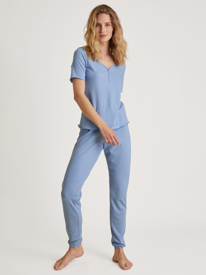 Loungewear Calida Favourites Harmony Shirt Short Sleeve Bleu Femme | MIV-2663370