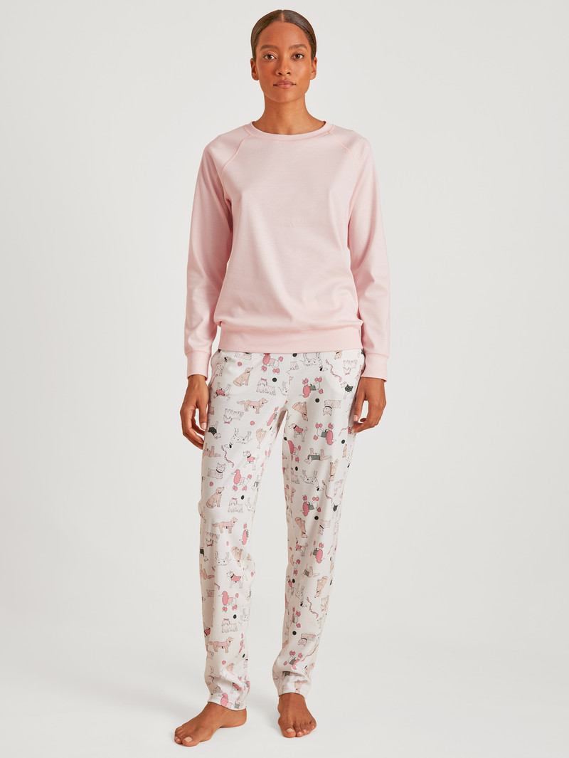 Loungewear Calida Favourites Dog Shirt Long Sleeve Pearl Blush Femme | ROI-1158853