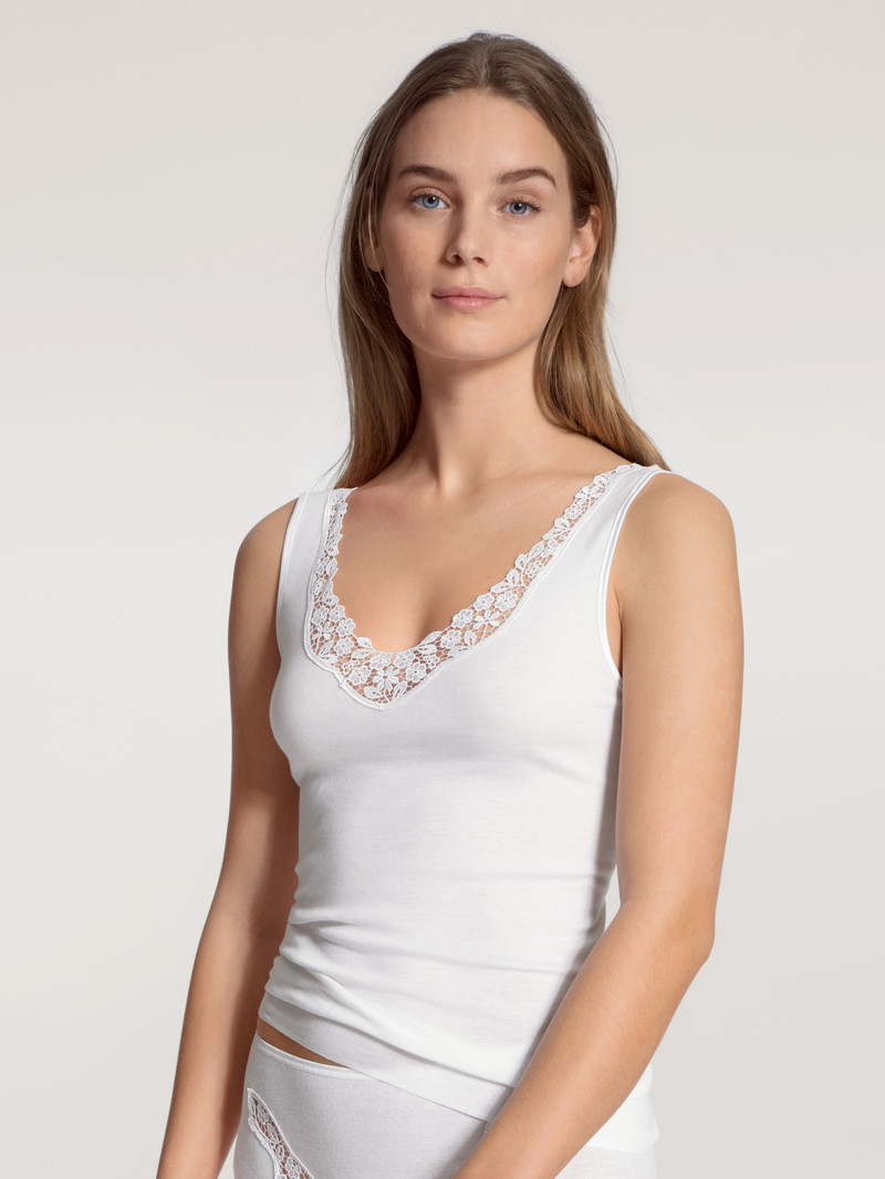 Sous Vêtement Calida Feminin Sense Tank Top Weiss Femme | ZQU-9319206