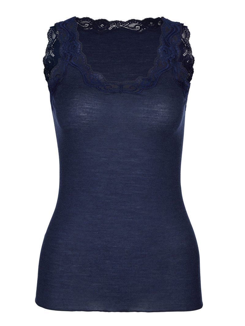 Sous Vêtement Calida Richesse Lace Tank Top Bleu Femme | ZBC-1553135