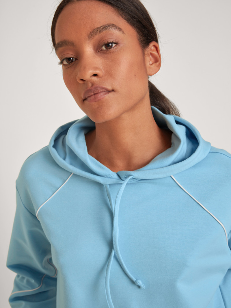 Loungewear Calida Lounge Paisley Sweatshirt With Hood Bleu Femme | ZTW-8006913