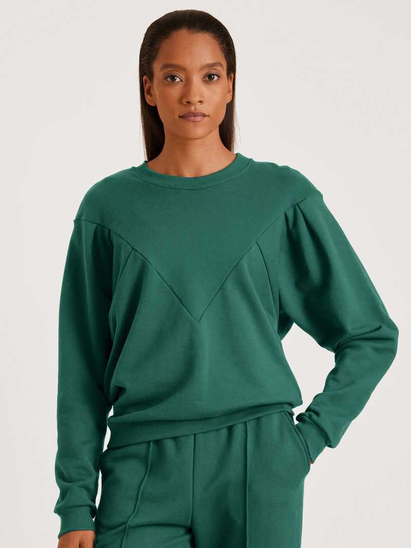 Loungewear Calida 100% Nature Relax Sweatshirt, Cradle To Cradle Certified Vert Femme | AYW-5221004