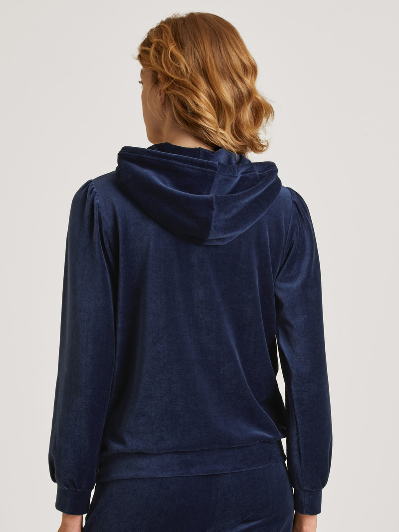 Loungewear Calida Lounge Space Sweatshirt With Hood Bleu Foncé Femme | ZOQ-3488085