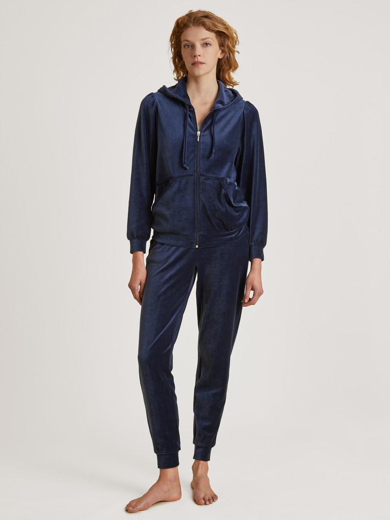 Loungewear Calida Lounge Space Sweatshirt With Hood Bleu Foncé Femme | ZOQ-3488085