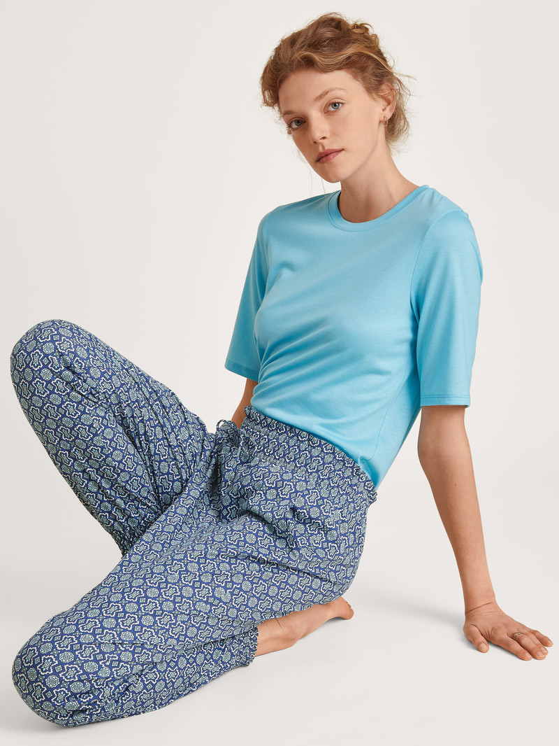 Vêtement De Nuit Calida Favourites Energy Shirt Short Sleeve Bleu Femme | MGD-5387364