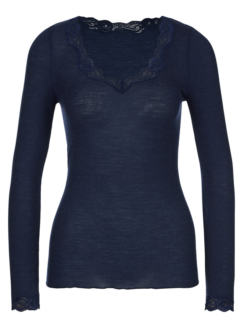 Sous Vêtement Calida Richesse Lace Shirt Long Sleeve Bleu Femme | SAR-5615686