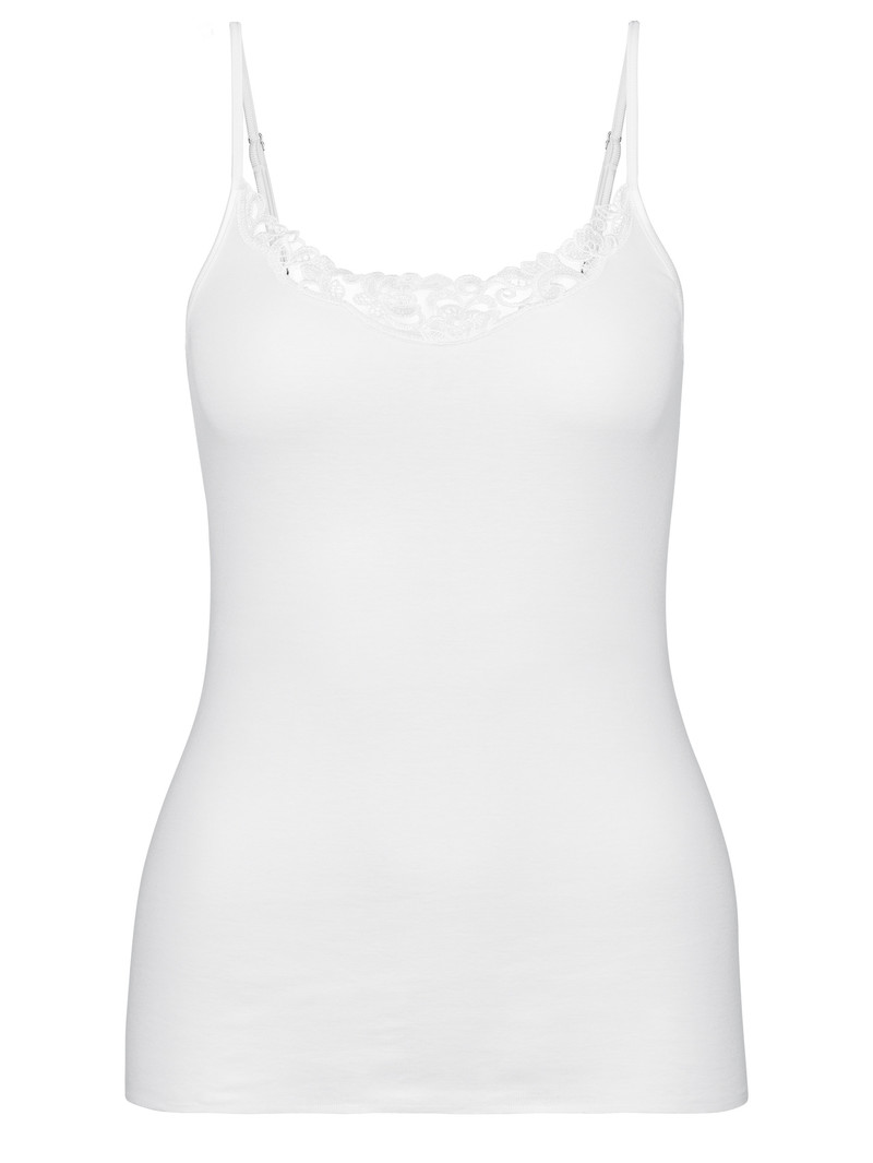 Sous Vêtement Calida Cotton Desire Spaghetti Top Weiss Femme | ZRQ-3280509