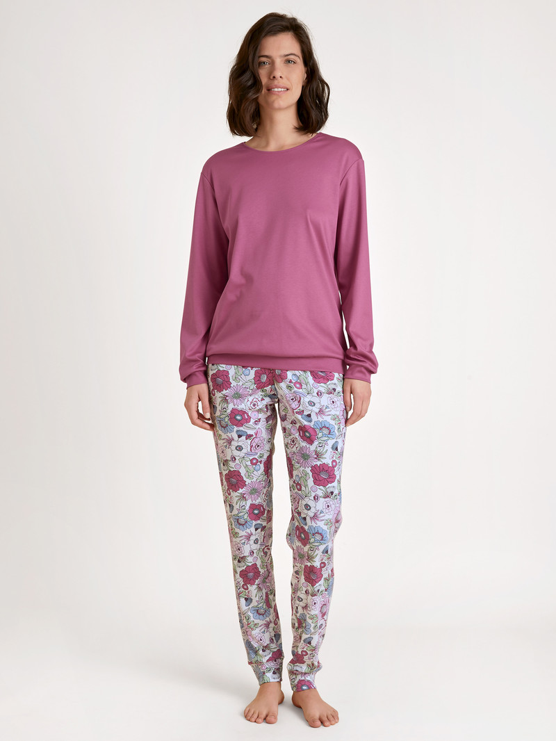 Vêtement De Nuit Calida Spring Flower Dreams Cuffed Pyjamas Rouge Femme | KYY-6653073