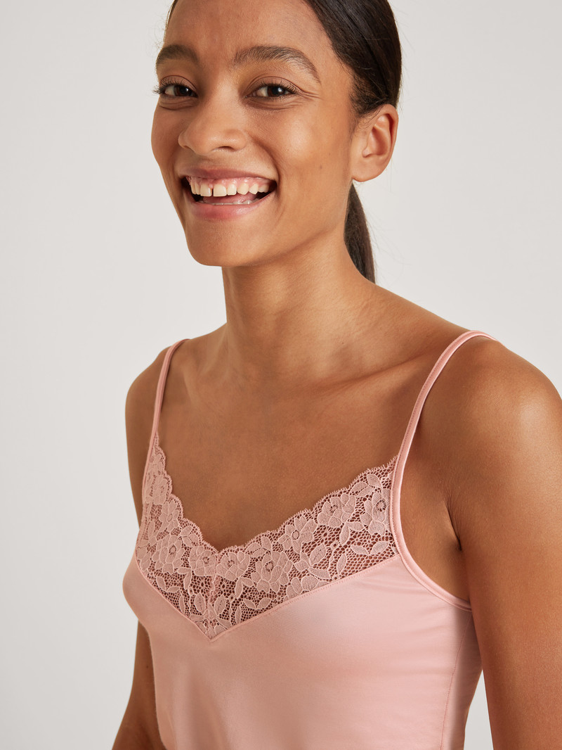 Sous Vêtement Calida 100% Nature Romance Spaghetti Top, Cradle To Cradle Certified Rose Femme | ADQ-8436413