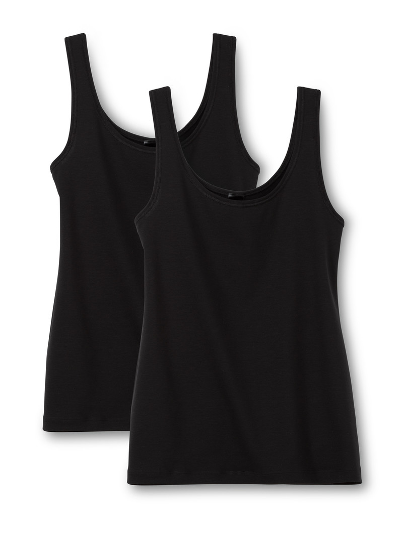 Sous Vêtement Calida Benefit Women Tank Top, 2-pack Schwarz Femme | MAK-1125378