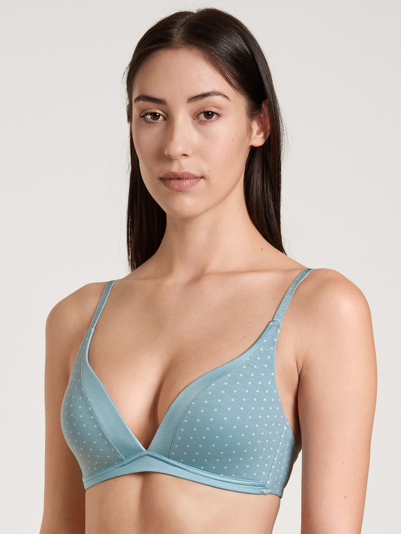 Sous Vêtement Calida Cate Print Triangle Soft Bra With Cup Bleu Femme | QKF-3046031