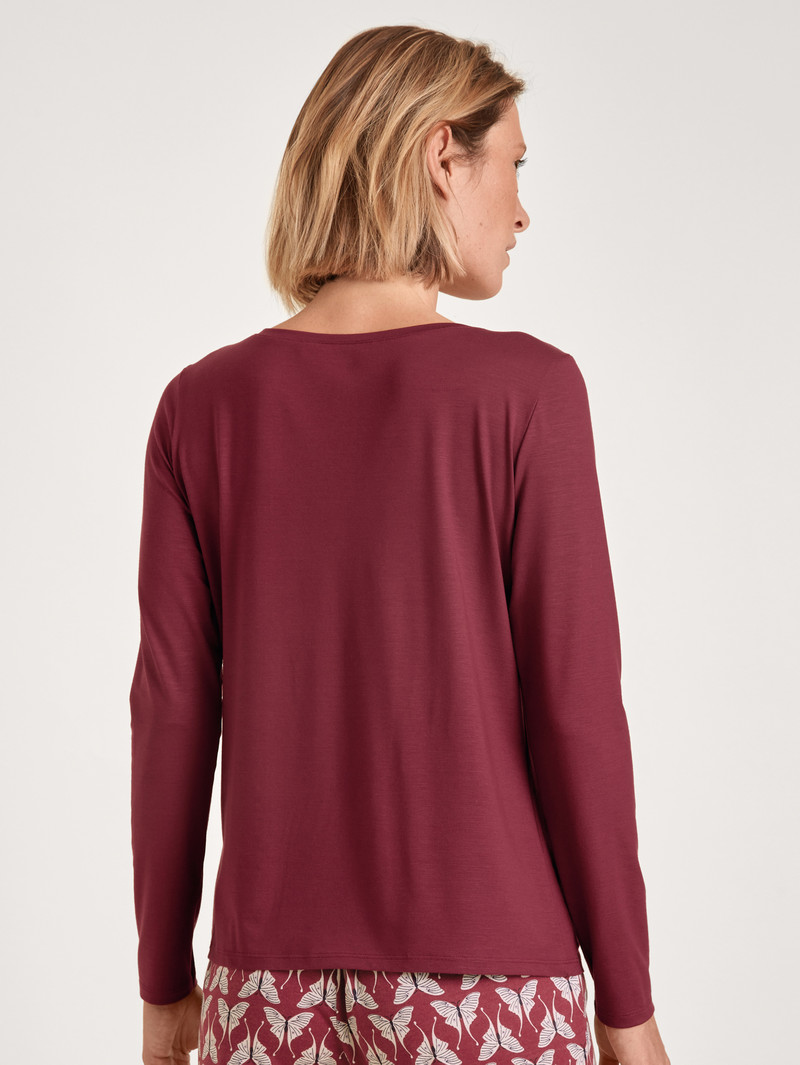 Vêtement De Nuit Calida Favourites Butterfly Shirt Long Sleeve Rouge Femme | HXH-3681865