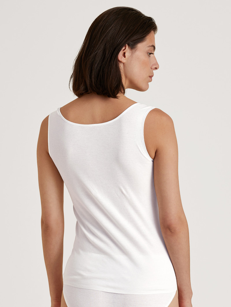 Sous Vêtement Calida Cotton Desire Tank Top Weiss Femme | MYA-5778320